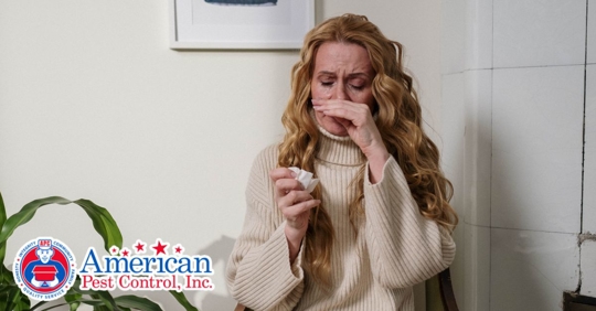 Woman having pest-related allergies
