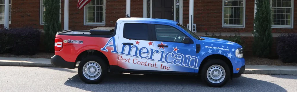 American Pest Control, Inc. parked in front of home office in Athens, GA